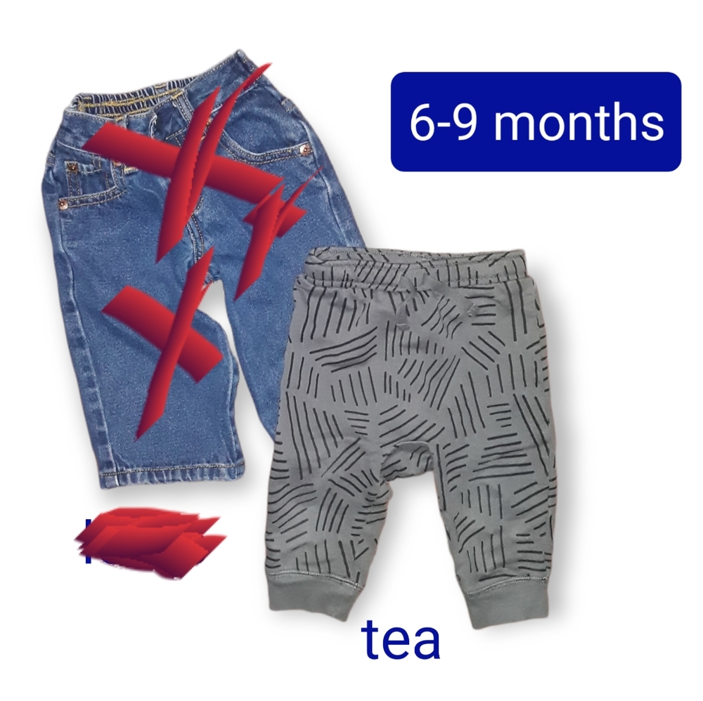 ๐ฅ๐ฅ 3 for 10 ๐ฅ๐ฅ6-9m baby boy tea pants - Picture 1 of 3